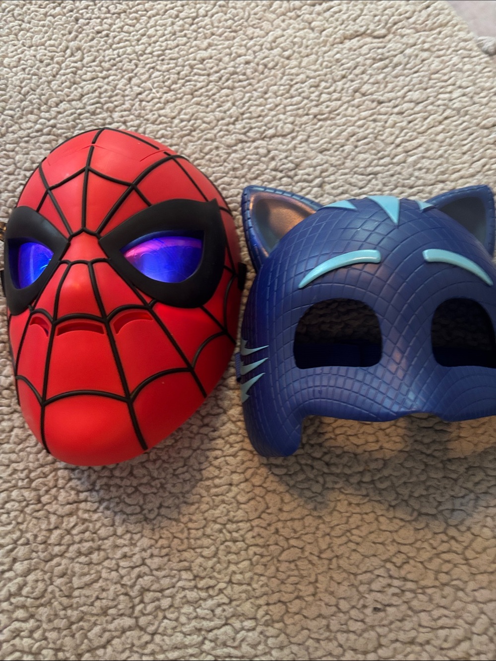 Spider-Man Red Light-Up FX Mask and PJ Mask Cat Boy Mask